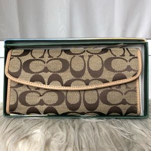 Coach signature monogram leather wallet